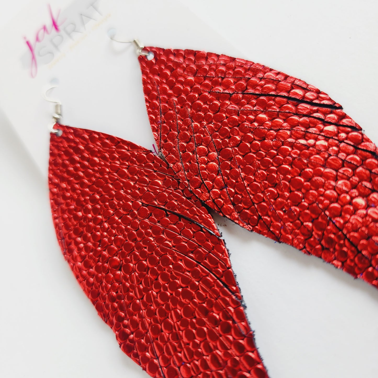 Red, White, & Fab{YOU}lous | Leather Feather Shoulder Dusters 4" | EQ23 #12