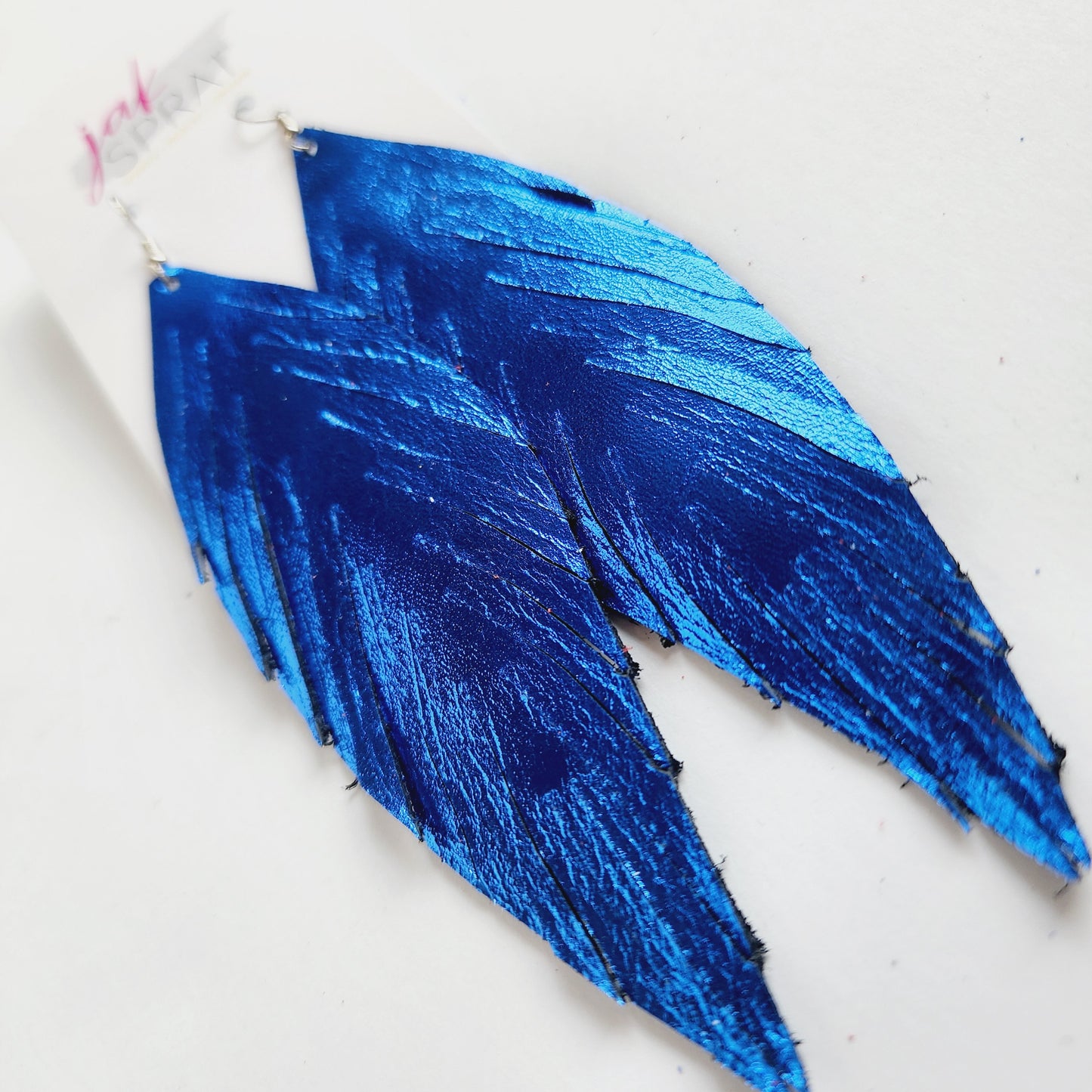 Red, White, & Fab{YOU}lous | Leather Feather Shoulder Dusters 5" | EQ23 #21