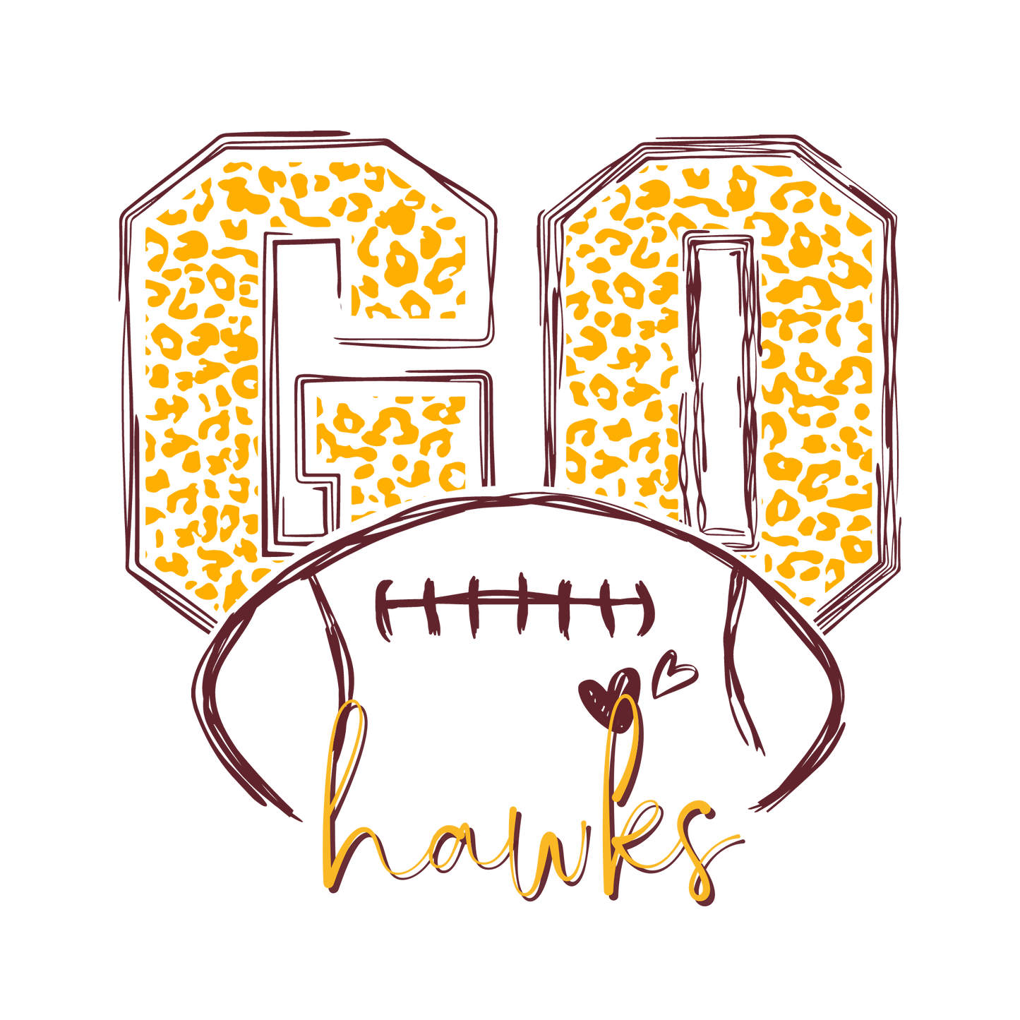 GO HAWKS + Leopard Sweatshirt ***PRE-ORDER ENDS 9.6.23***