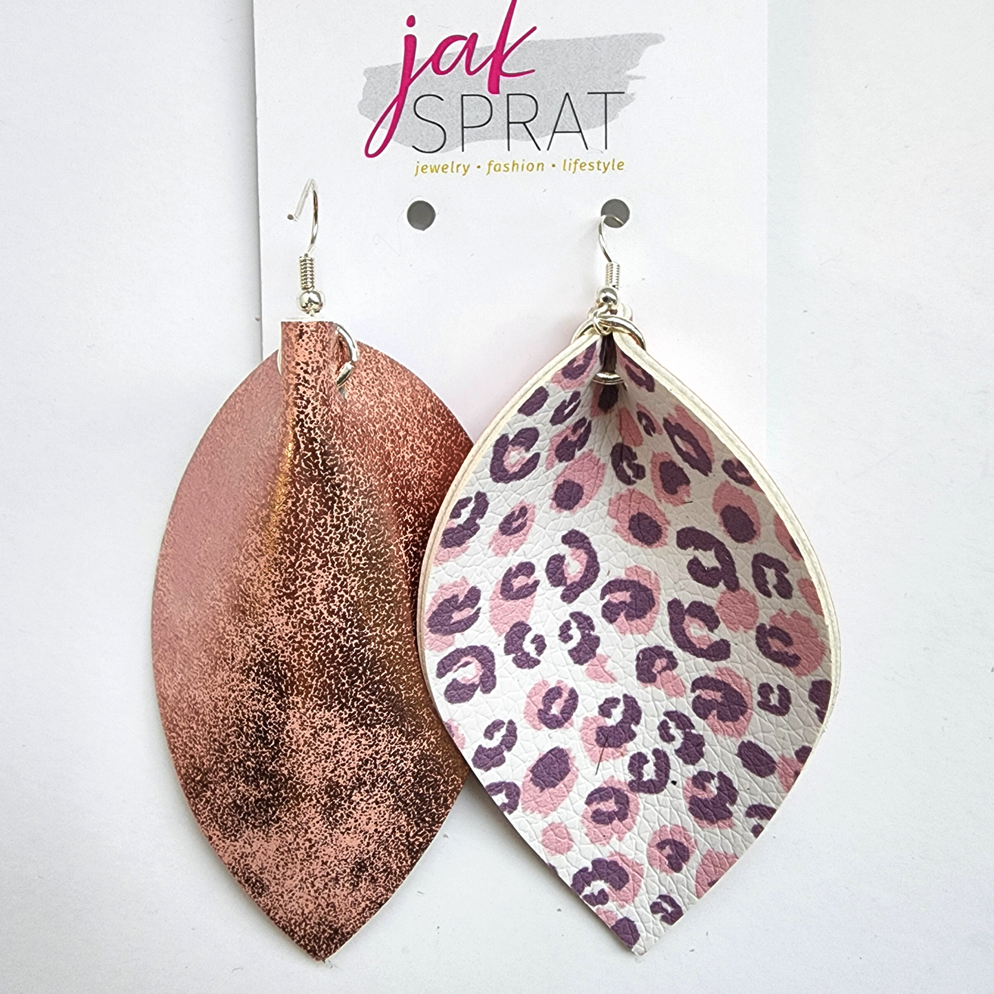 Pinched Leaf | Rose Gold Cheetah