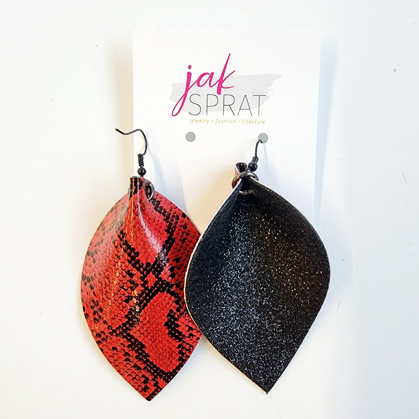 Team Earrings | Red & Black