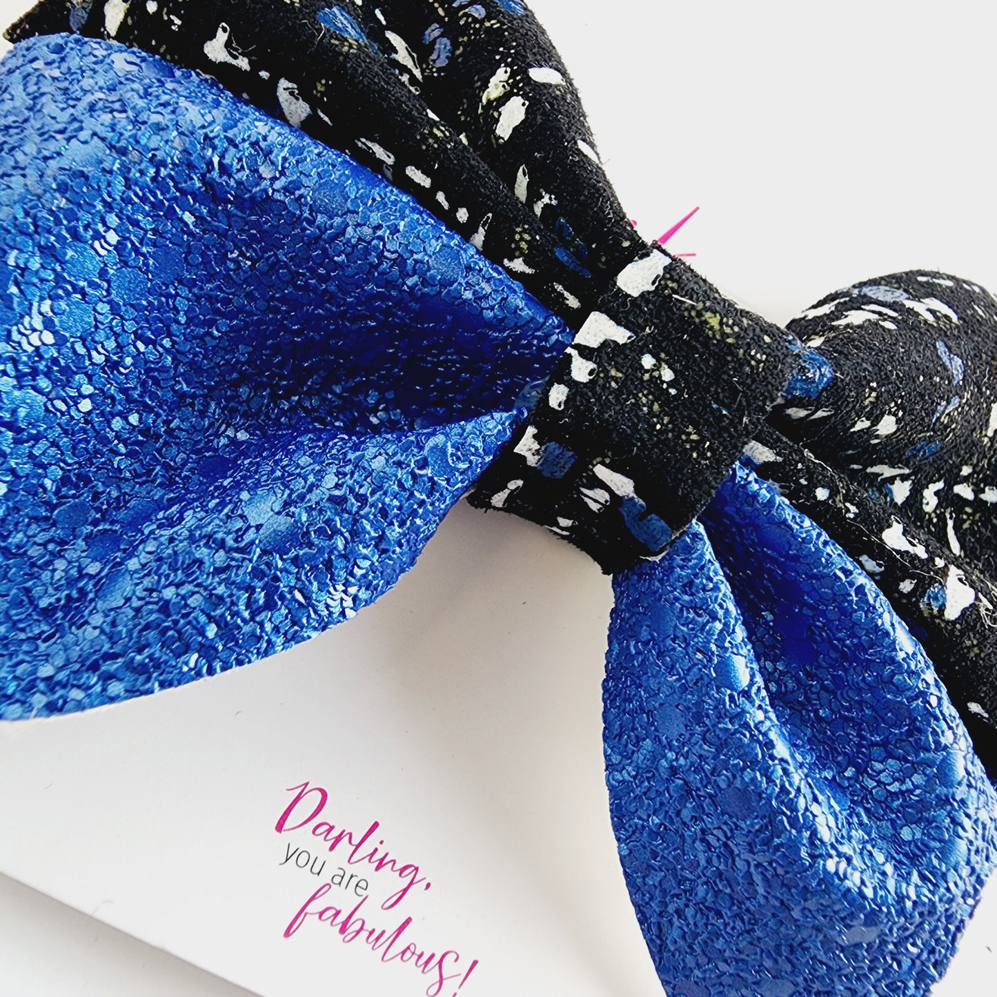 Bow | Black & Blue Sparkle | KQ22A #9