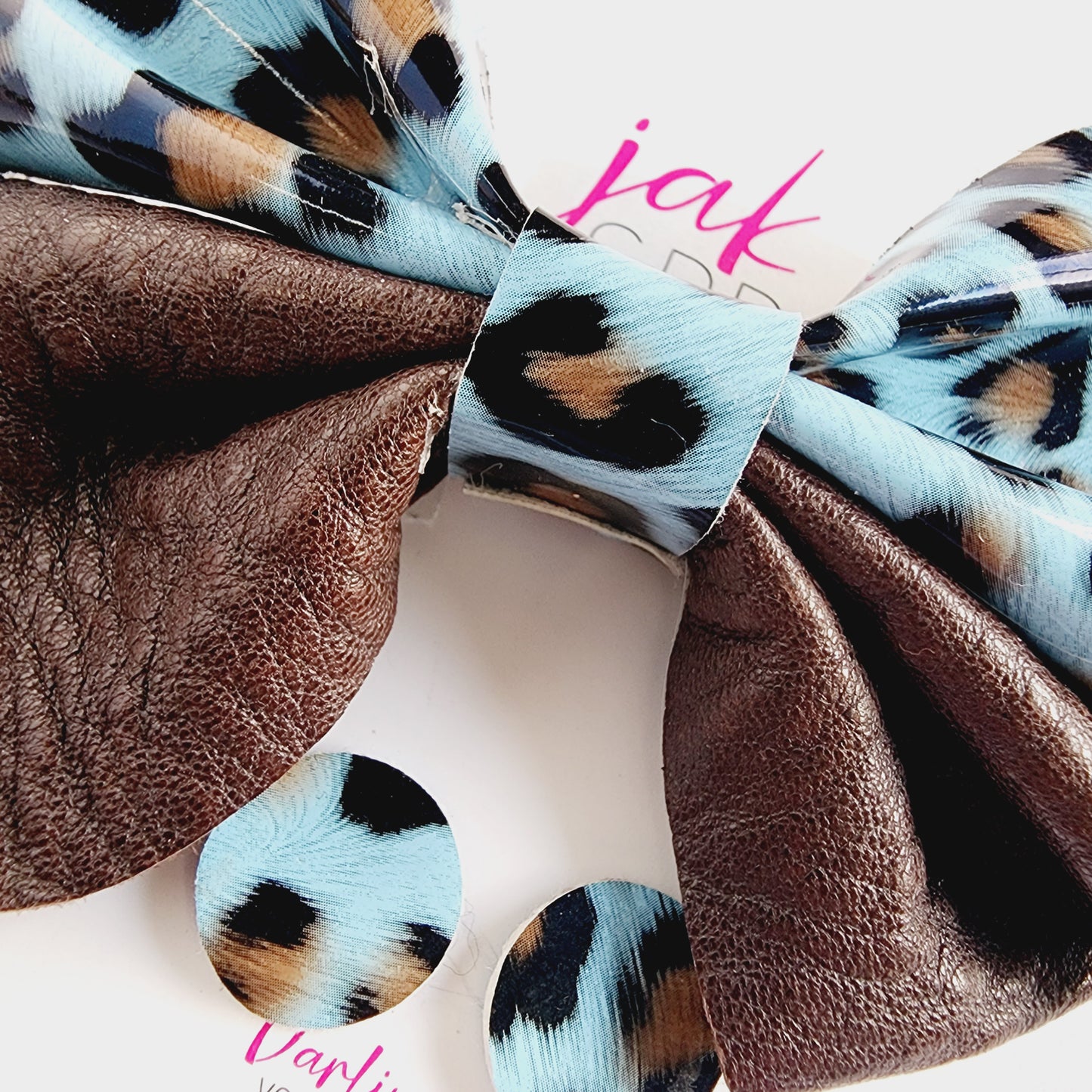 Bow & Earring Set | Brown & Blue | KQ22A #5
