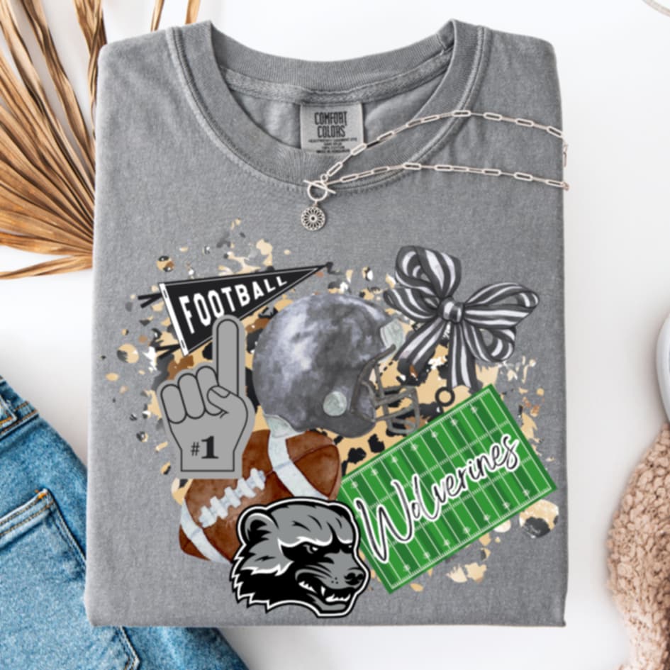 **PRE-ORDER** South O'Brien Wolverines Footballs & Bows Tee!