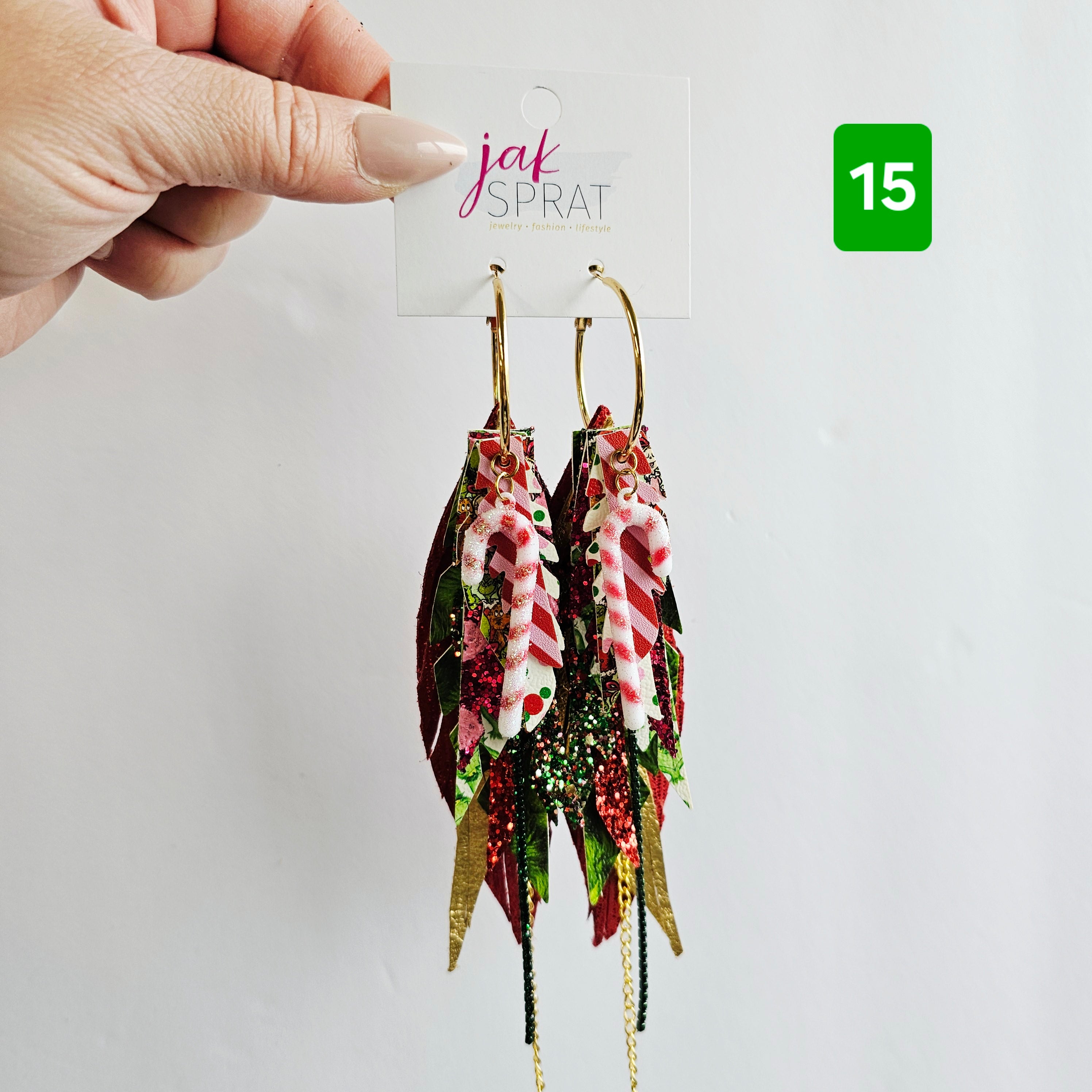 Green & Red (and a sprinkle of PINK!) Grinch- EARRINGS