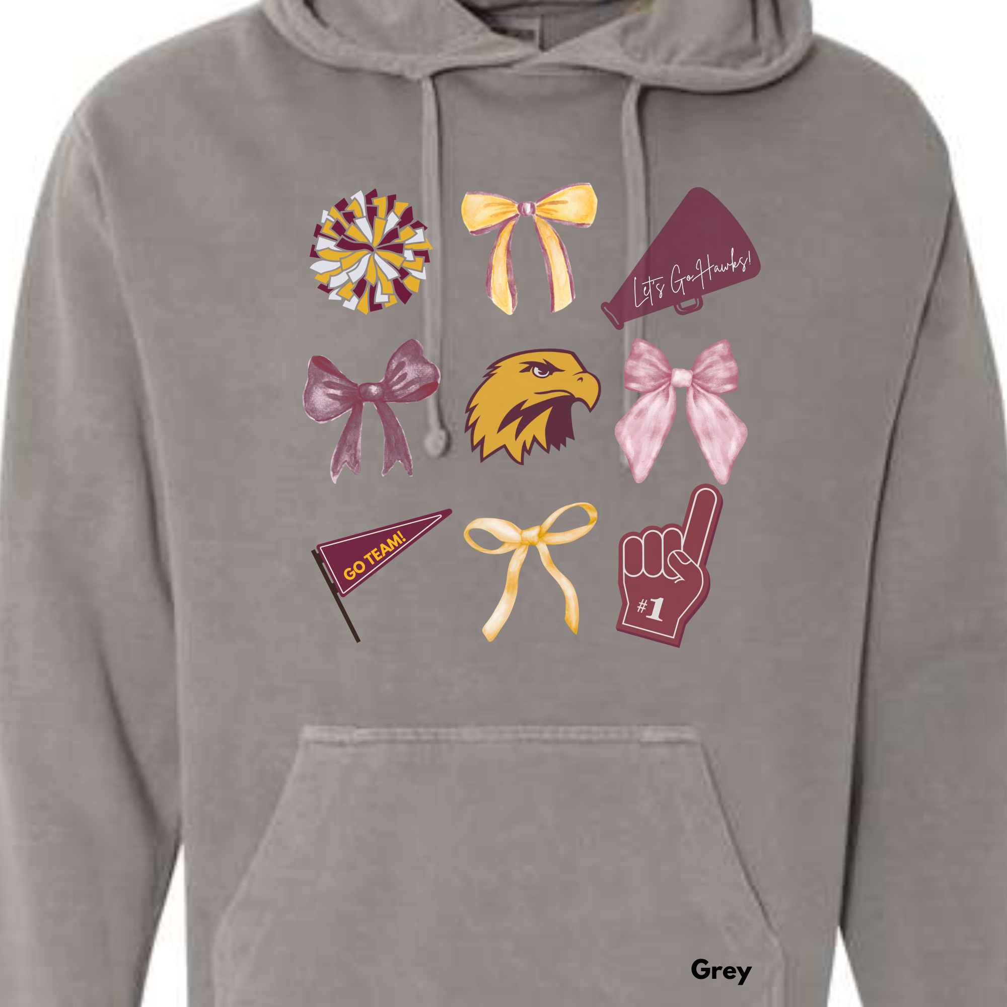 *** PRE-ORDER *** Hawks Bows & (Foot)Balls & Go Team ADULT SWEATSHIRTS