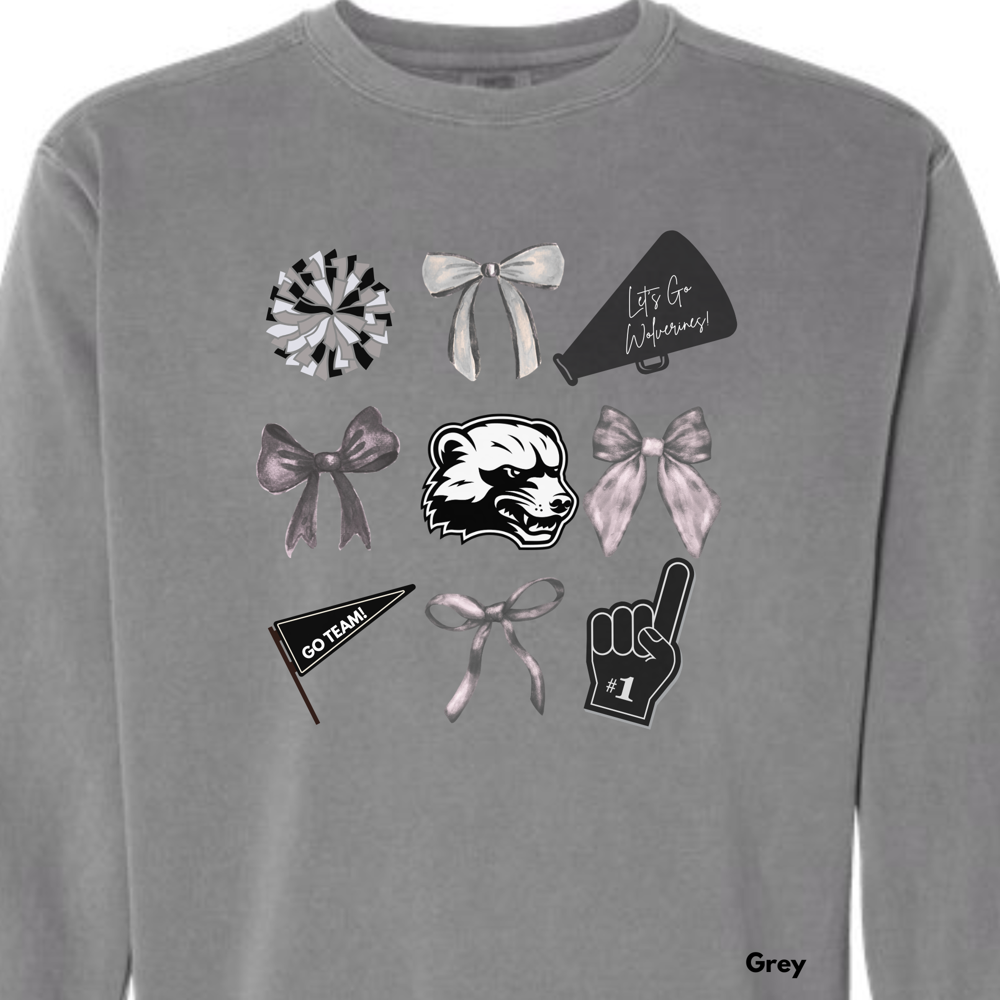 *** PRE-ORDER *** South O'Brien Wolverines Bows & (Foot)Balls & Go Team ADULT SWEATSHIRTS