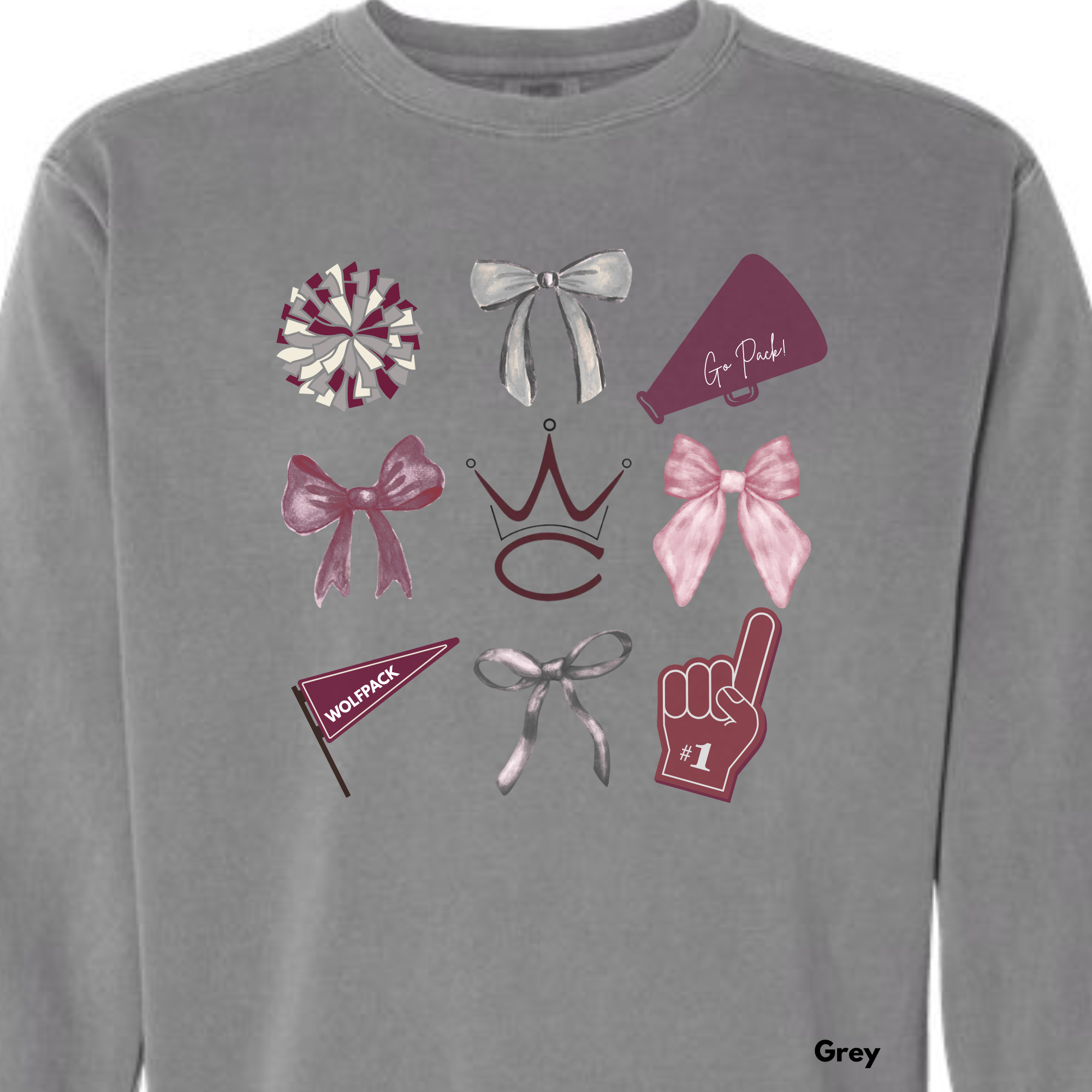 *** PRE-ORDER *** Wolfpack Bows & (Foot)Balls & Go Team ADULT SWEATSHIRTS