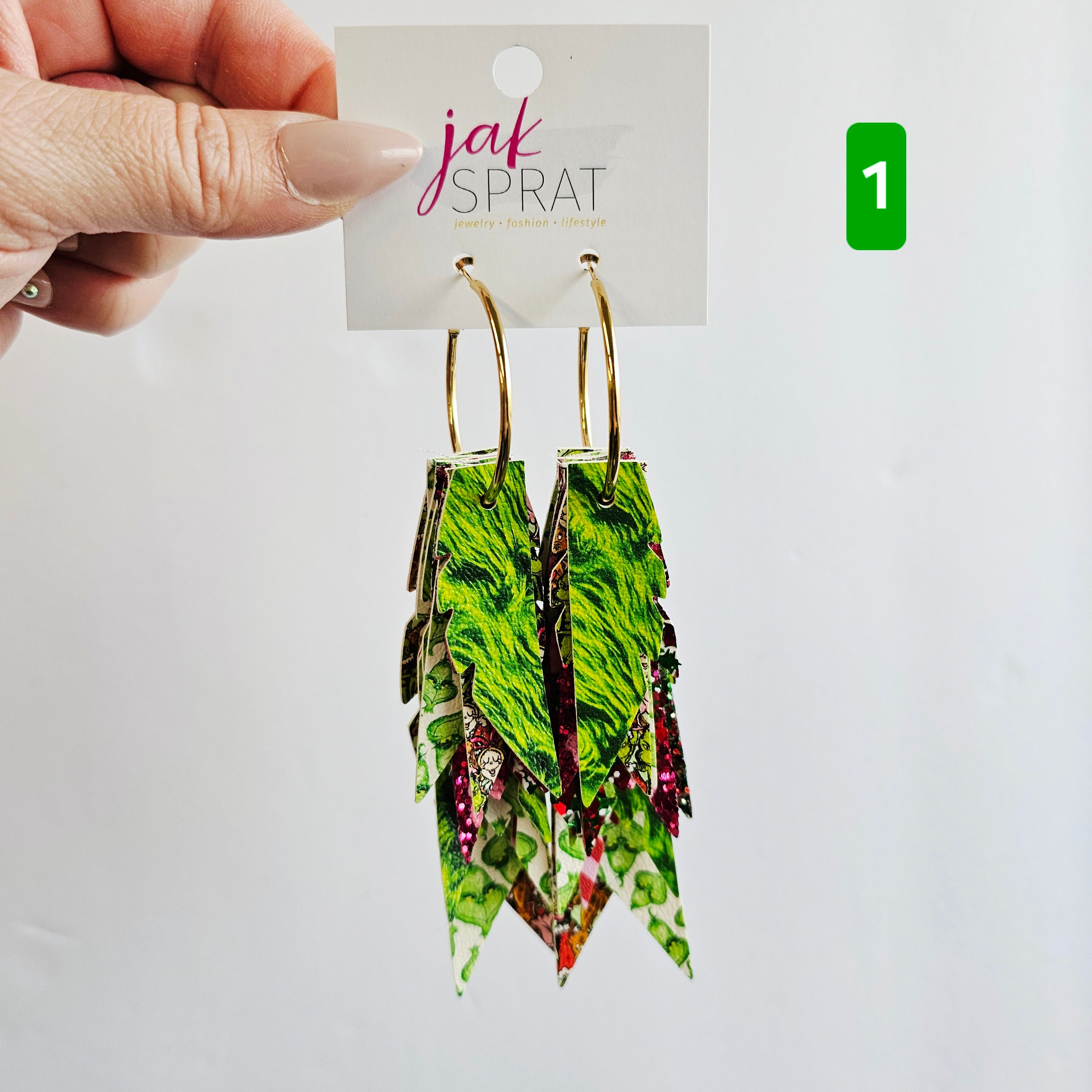 Green & Red (and a sprinkle of PINK!) Grinch- EARRINGS