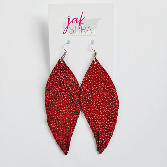 Red, White, & Fab{YOU}lous | Leather Feather Shoulder Dusters 4" | EQ23 #12