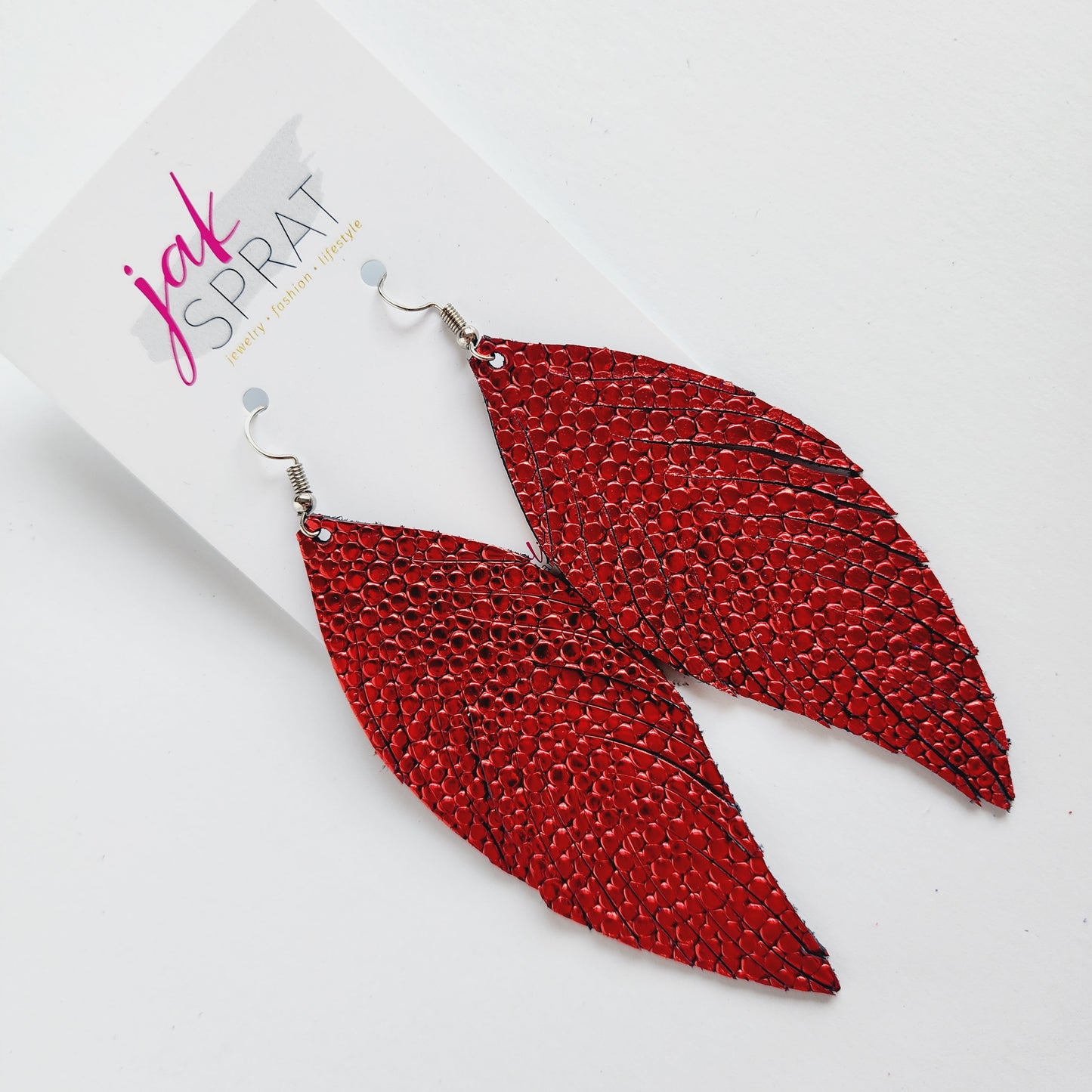 Red, White, & Fab{YOU}lous | Leather Feather Shoulder Dusters 4" | EQ23 #12