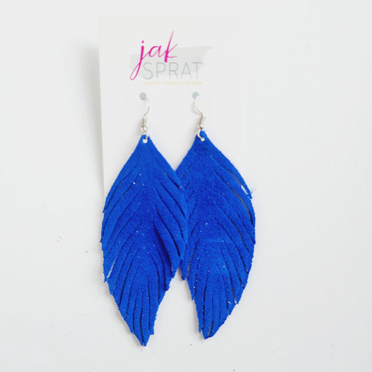 Red, White, & Fab{YOU}lous | Leather Feather Shoulder Dusters 4" | EQ23 #13