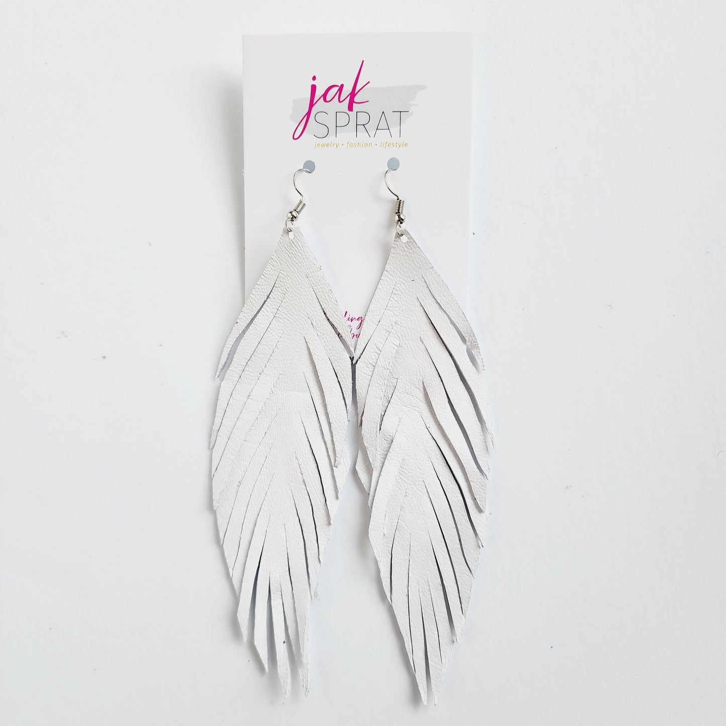Red, White, & Fab{YOU}lous | Leather Feather Shoulder Dusters 5" | EQ23 #19
