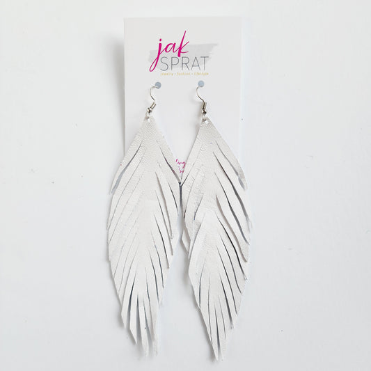 Red, White, & Fab{YOU}lous | Leather Feather Shoulder Dusters 5" | EQ23 #19