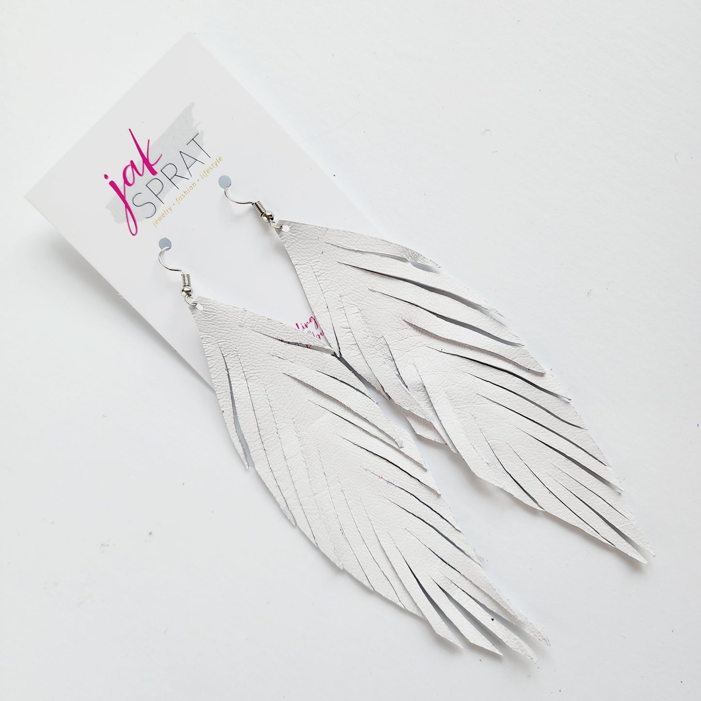 Red, White, & Fab{YOU}lous | Leather Feather Shoulder Dusters 5" | EQ23 #19