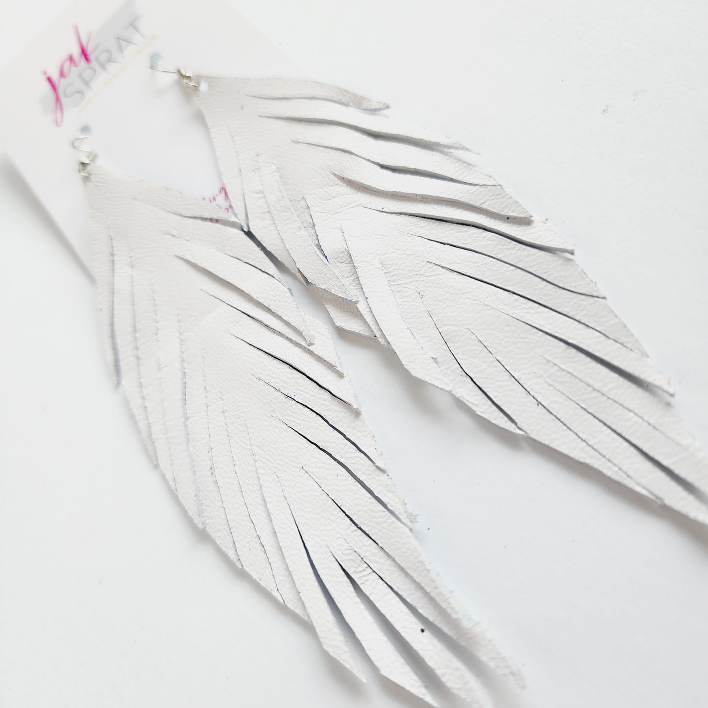 Red, White, & Fab{YOU}lous | Leather Feather Shoulder Dusters 5" | EQ23 #19