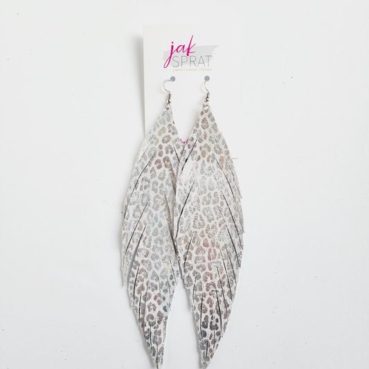 Red, White, & Fab{YOU}lous | Leather Feather Shoulder Dusters 7.5" | EQ23 #24