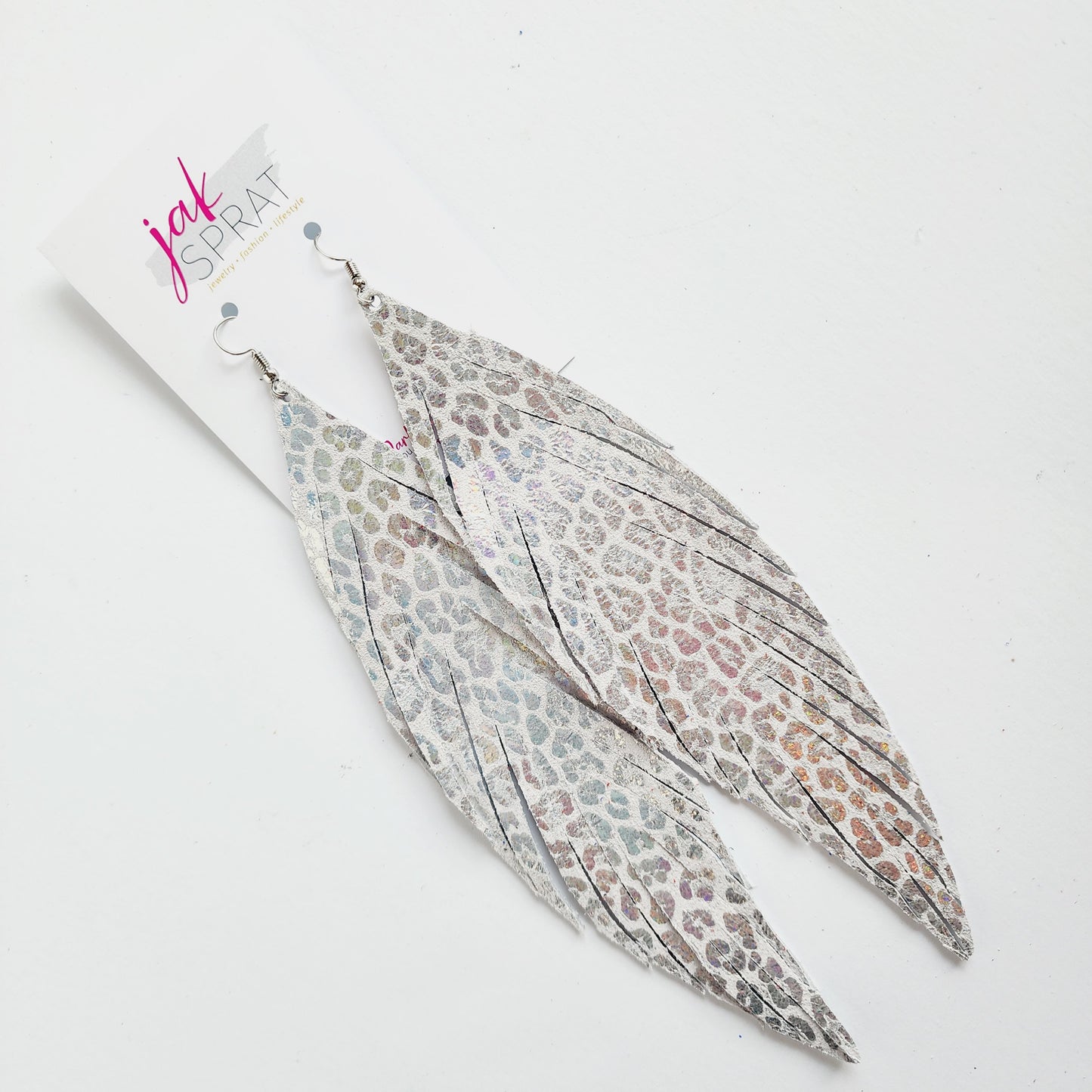 Red, White, & Fab{YOU}lous | Leather Feather Shoulder Dusters 7.5" | EQ23 #24