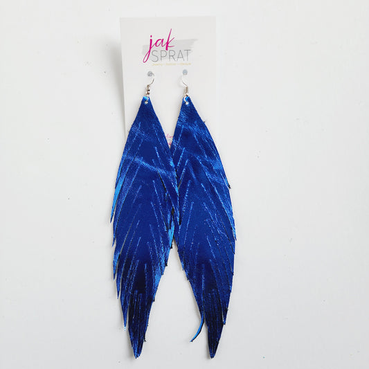 Red, White, & Fab{YOU}lous | Leather Feather Shoulder Dusters 7.5" | EQ23 #27