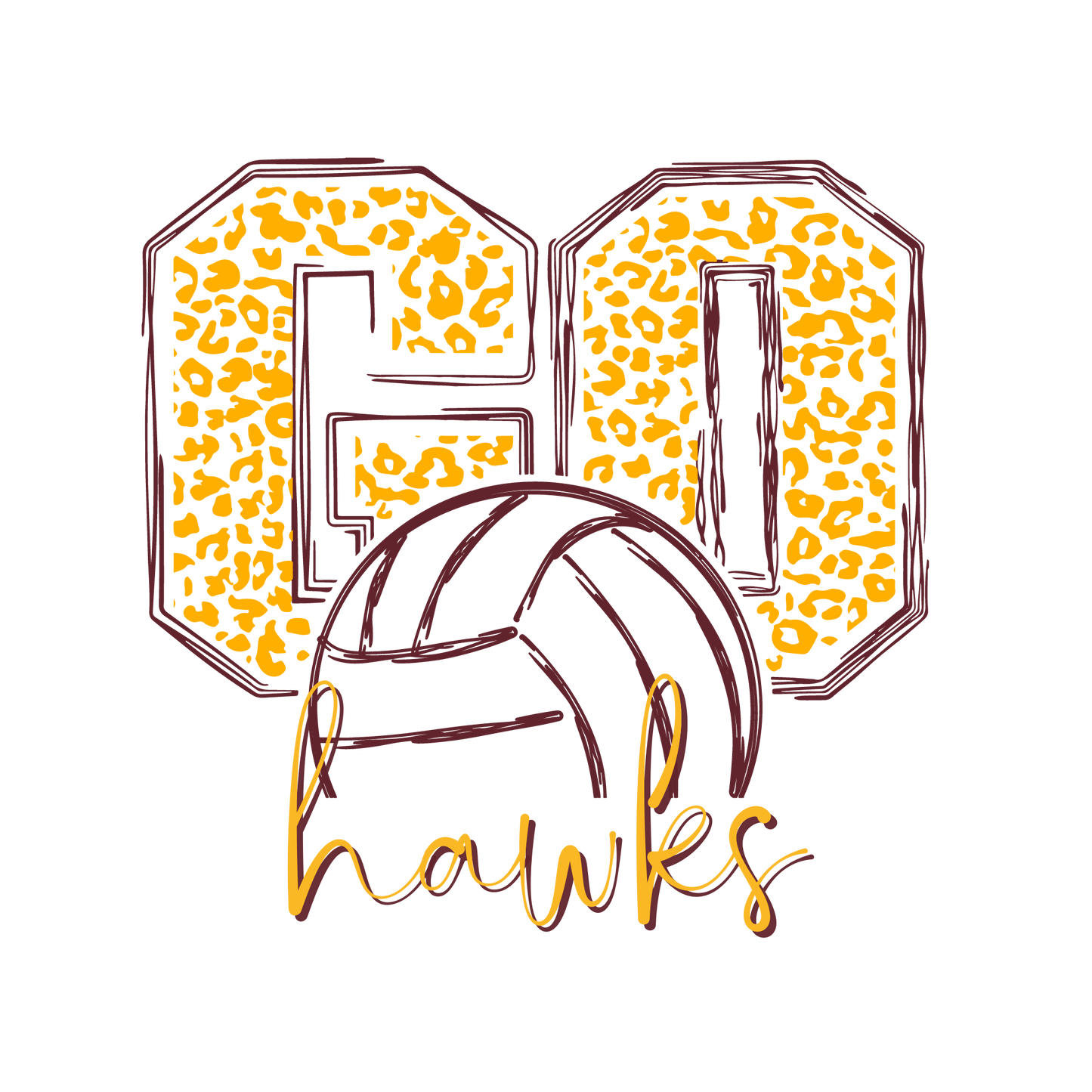 GO HAWKS + Leopard Sweatshirt ***PRE-ORDER ENDS 9.6.23***