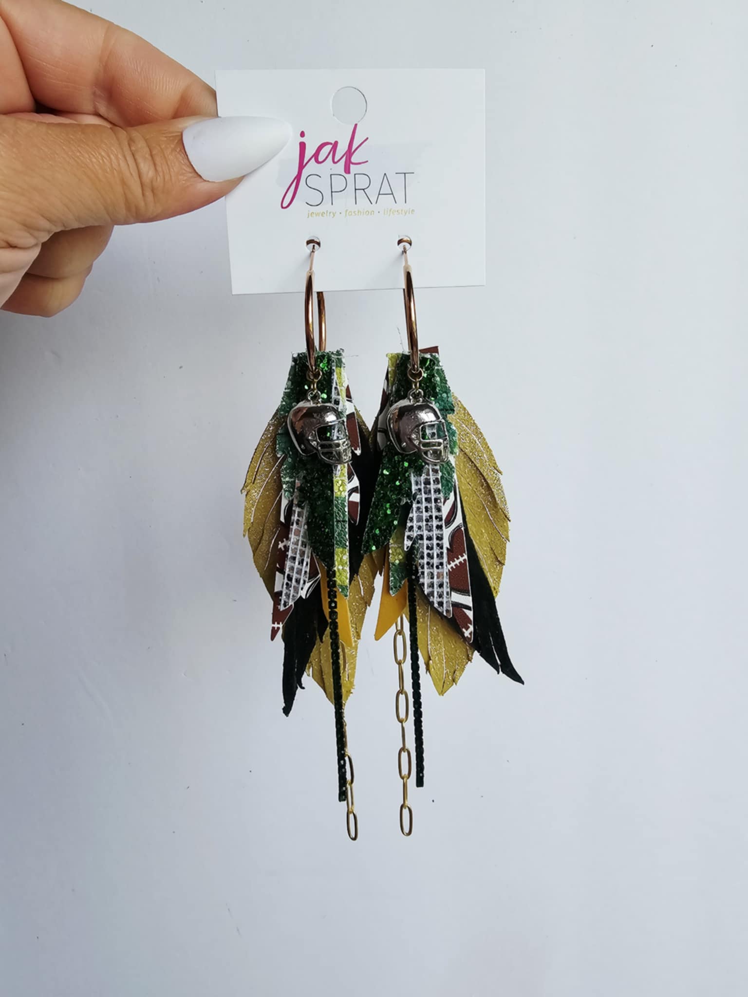 Boujee at the Ballfield FOOTBALL EDITION | Green & Yellow HHY8GY