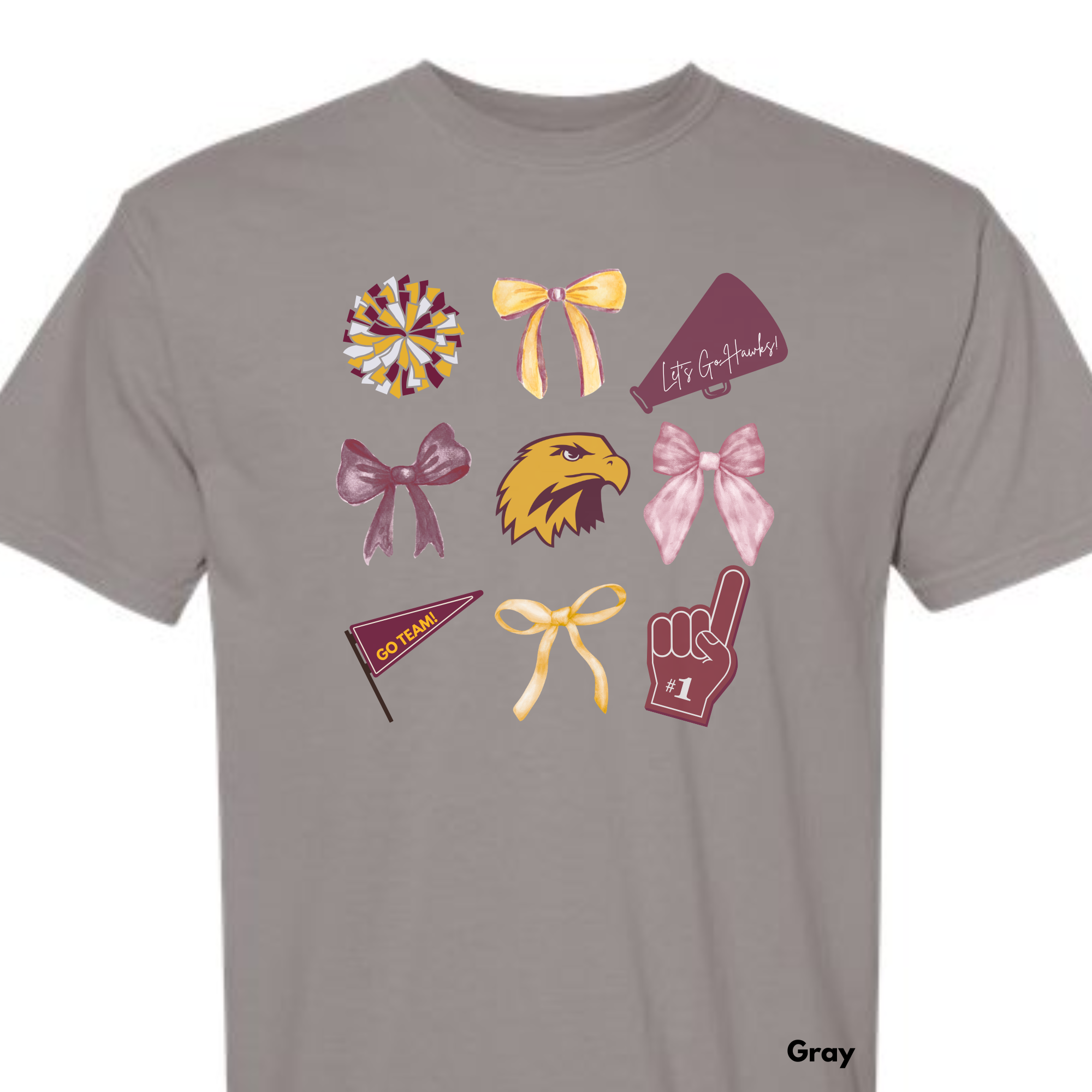 *** PRE-ORDER *** Hawks Bows & (Foot)balls & Go Team ADULT TEES