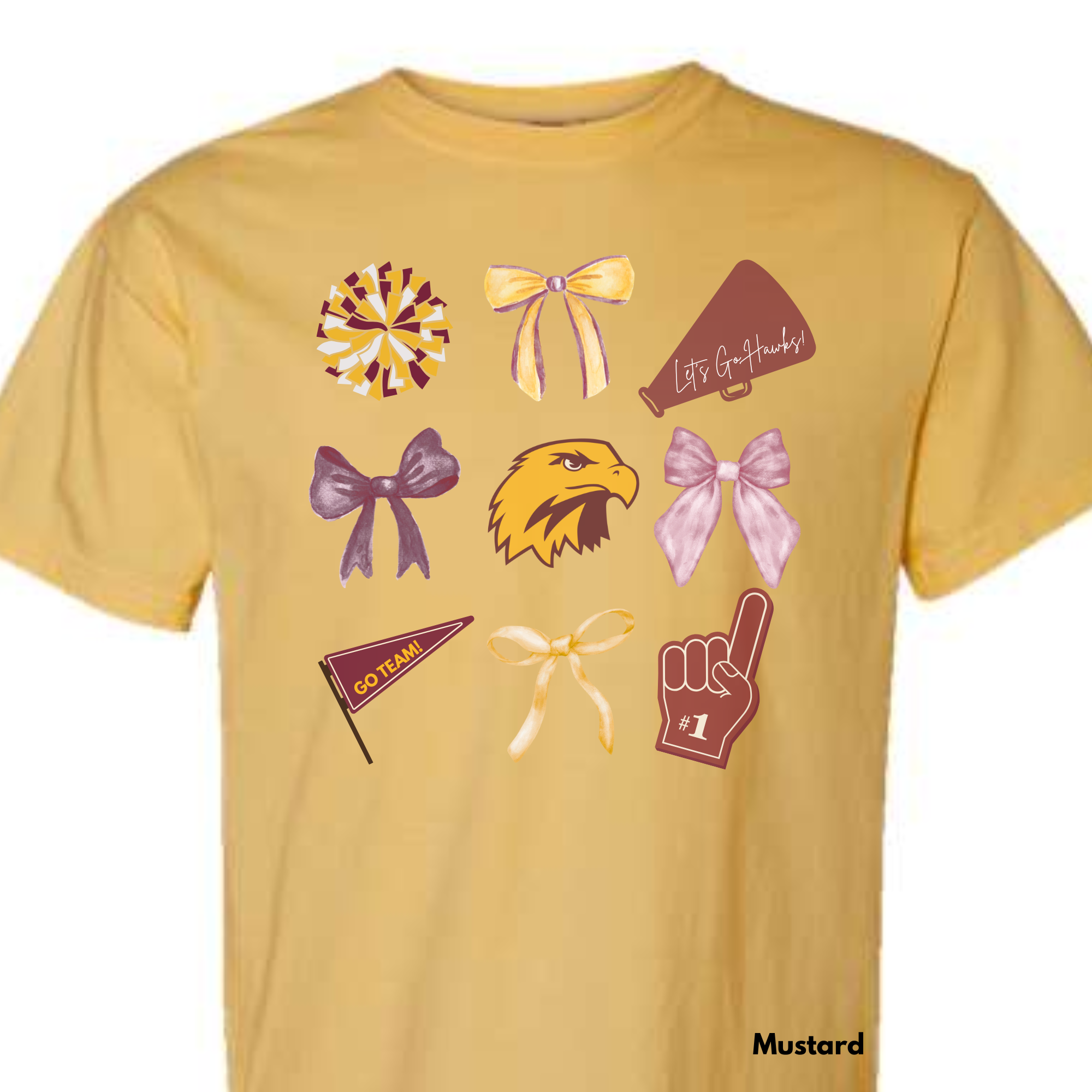 *** PRE-ORDER *** Hawks Bows & (Foot)balls & Go Team ADULT TEES
