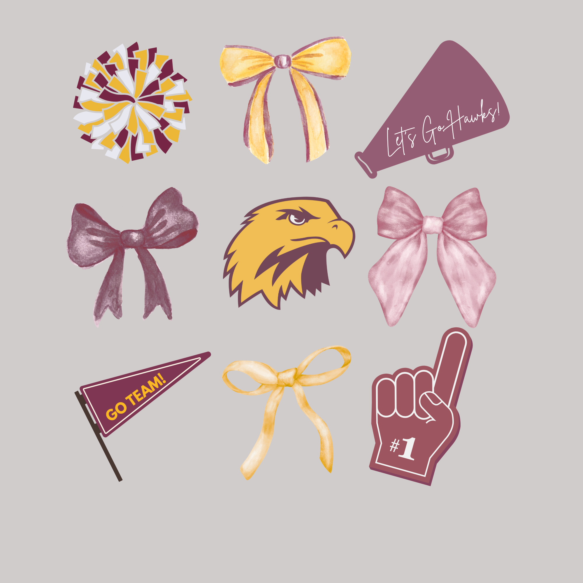 *** PRE-ORDER *** Hawks Bows & (Foot)balls & Go Team ADULT TEES