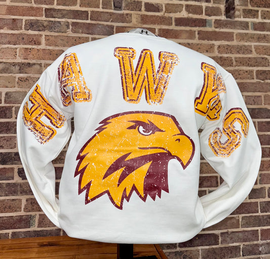 *PRE-ORDER* Distressed HAWKS Sweatshirt