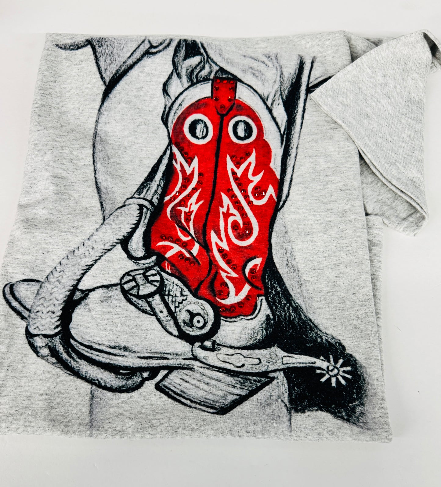 Red-y in Rhinestone Boots