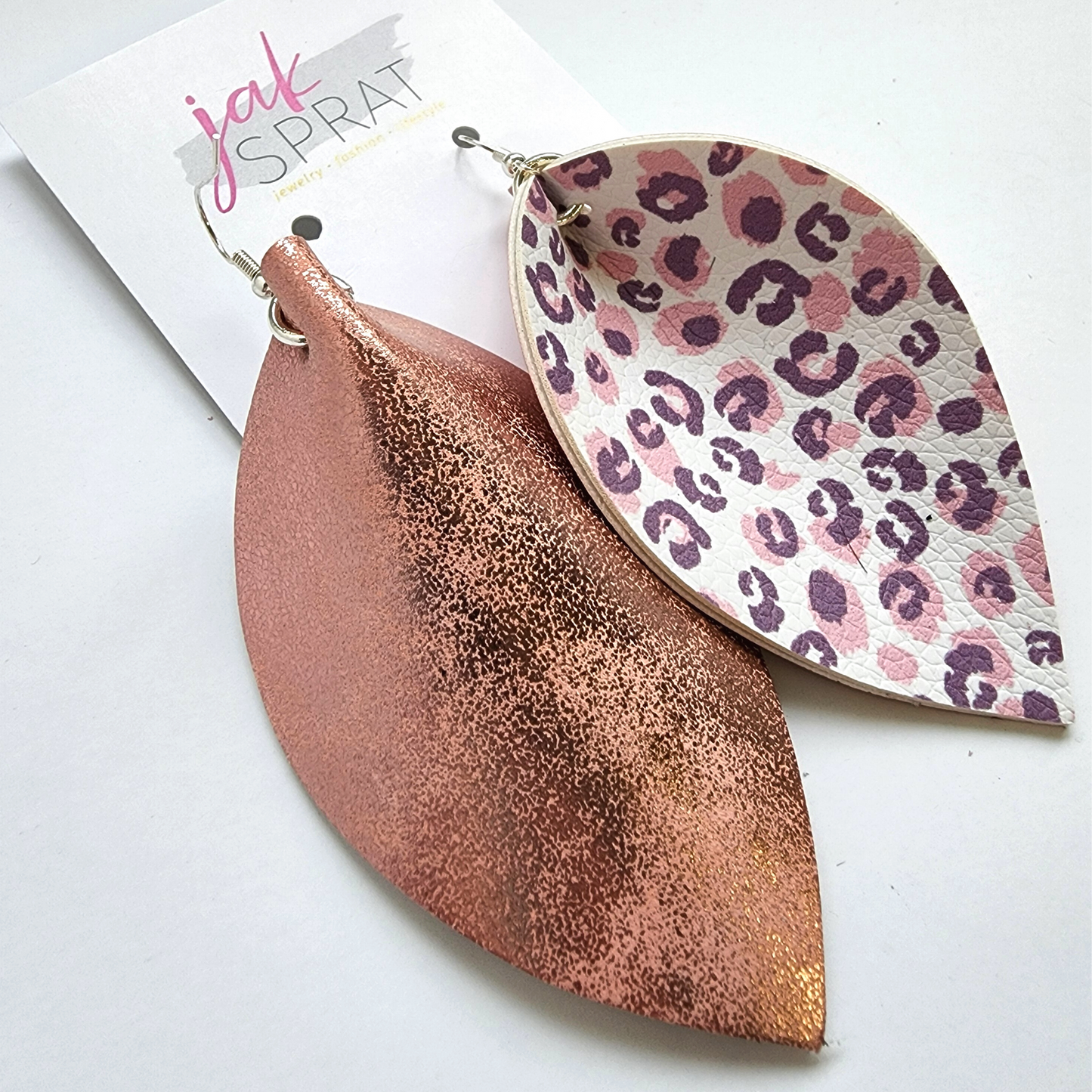 Pinched Leaf | Rose Gold Cheetah