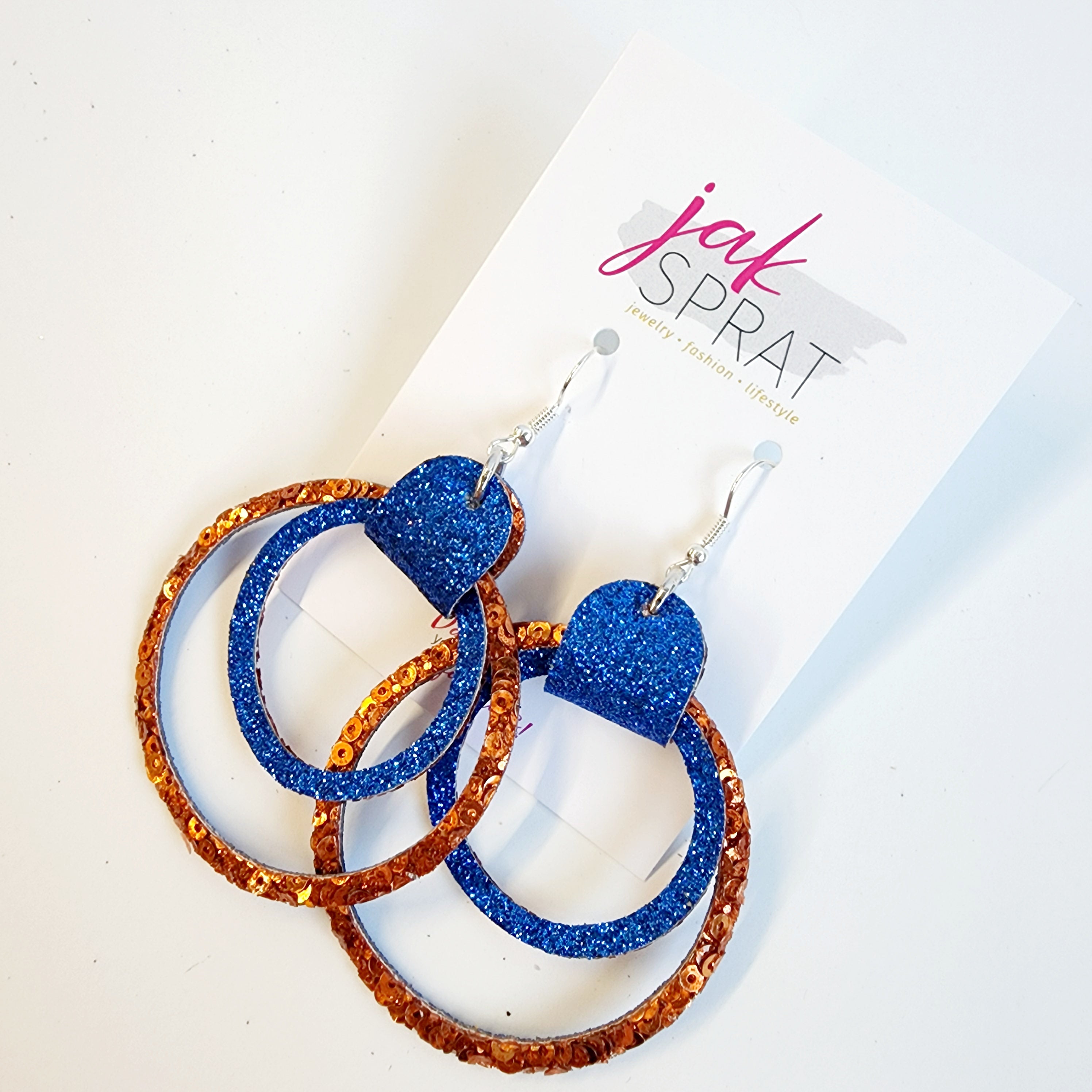 Team Earrings | Blue & Orange