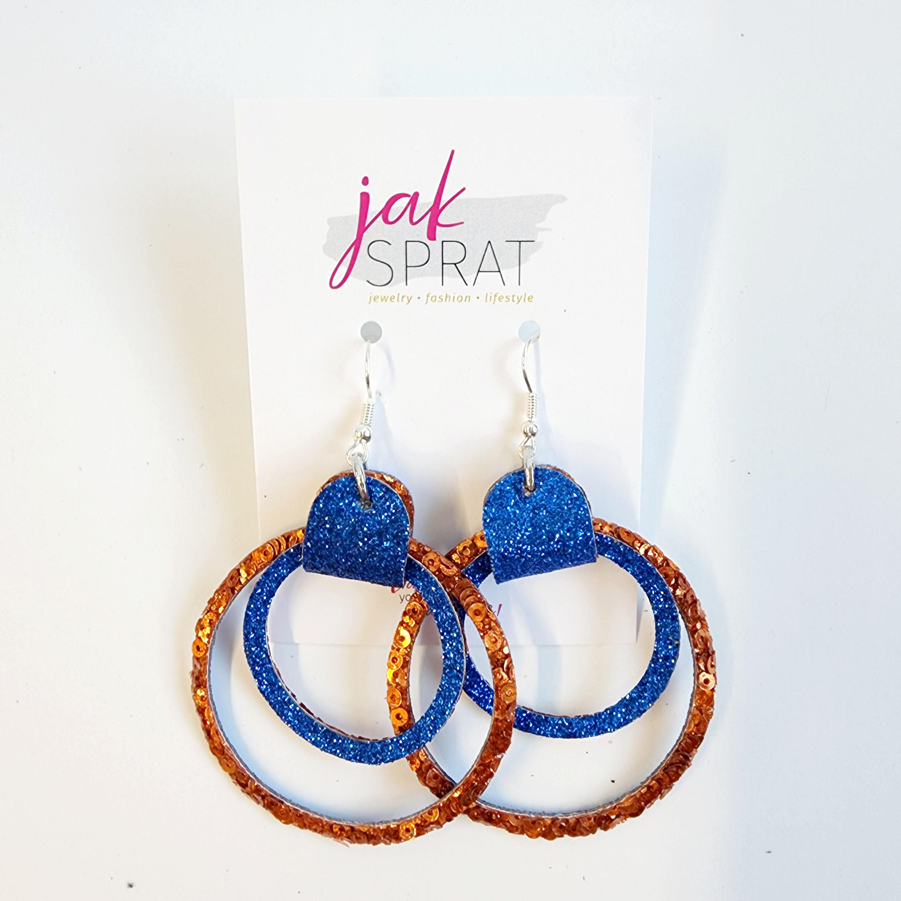 Team Earrings | Blue & Orange