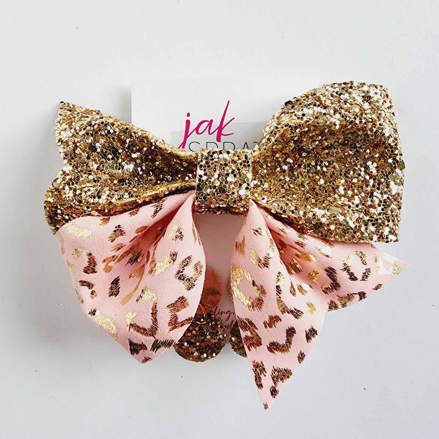 Bow & Earring Set | Pink & Gold | KQ22A #4