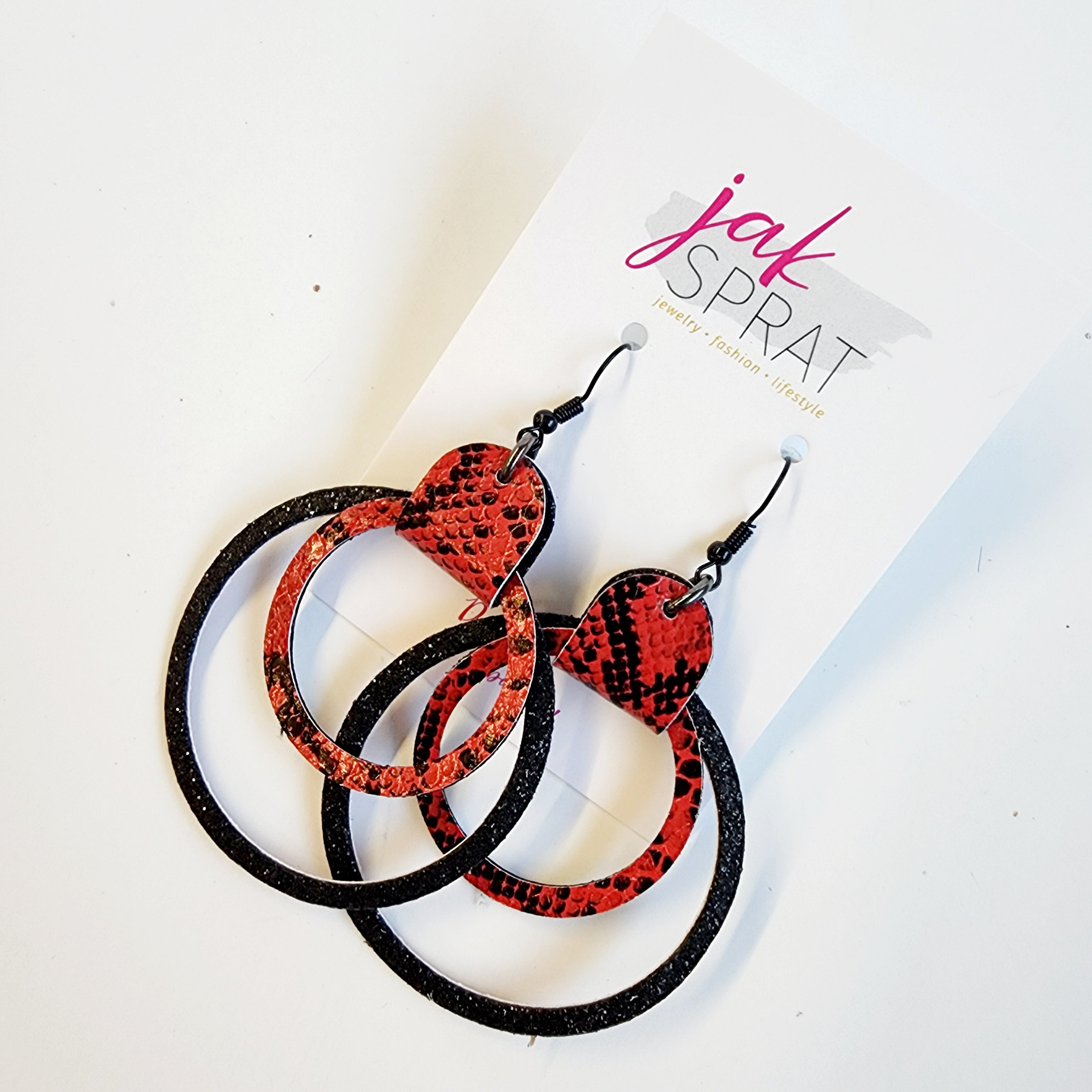 Team Earrings | Red & Black