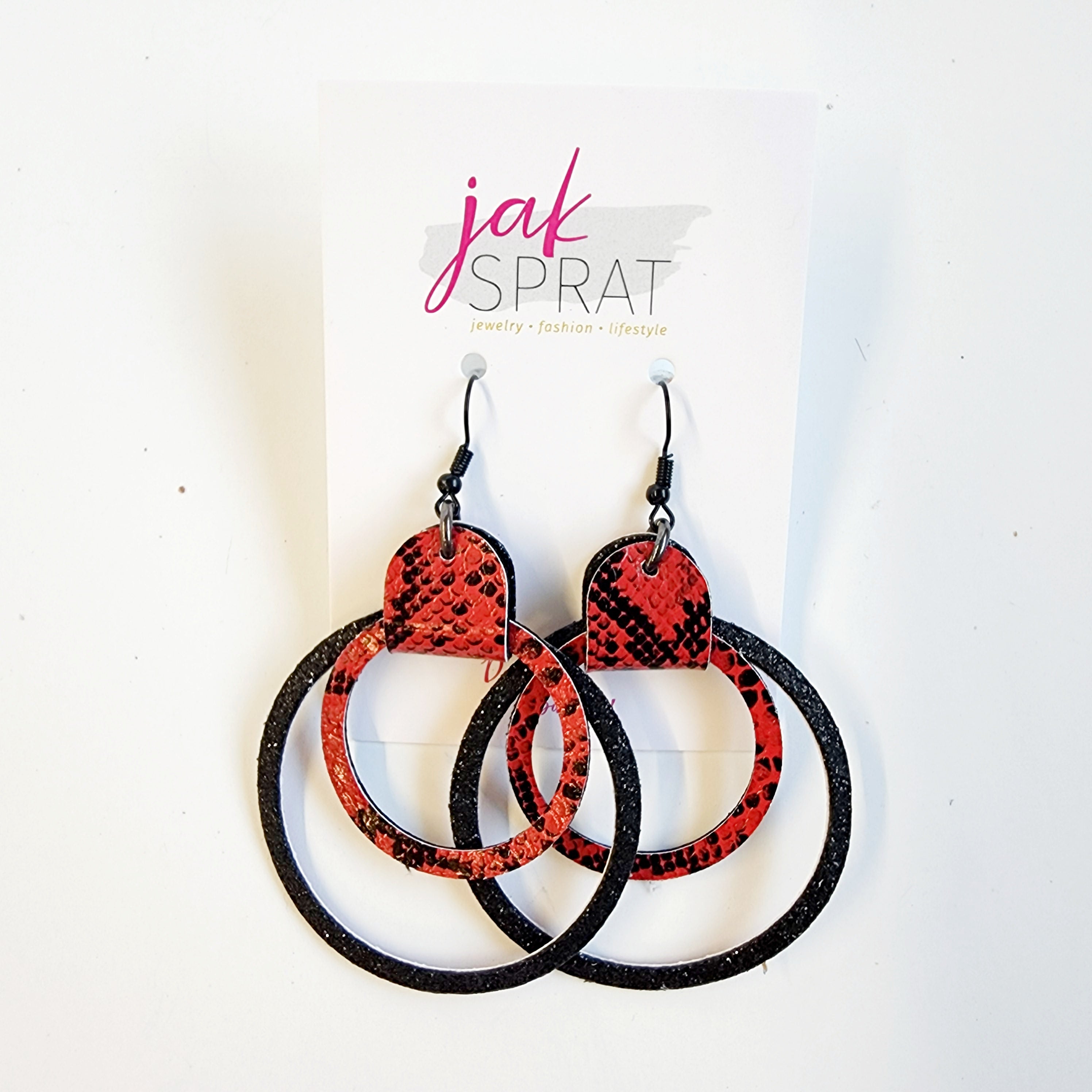 Team Earrings | Red & Black