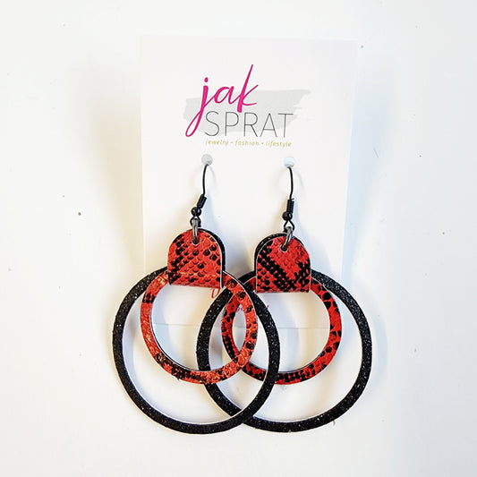 Team Earrings | Red & Black