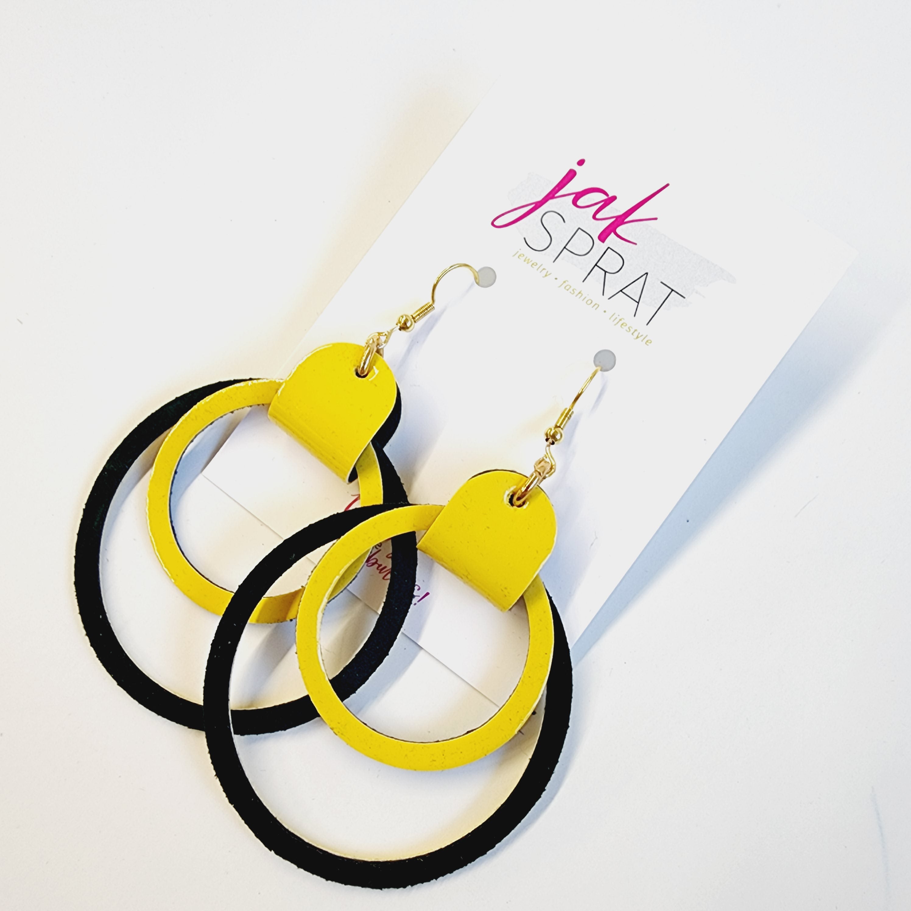 Team Earrings | Green & Yellow