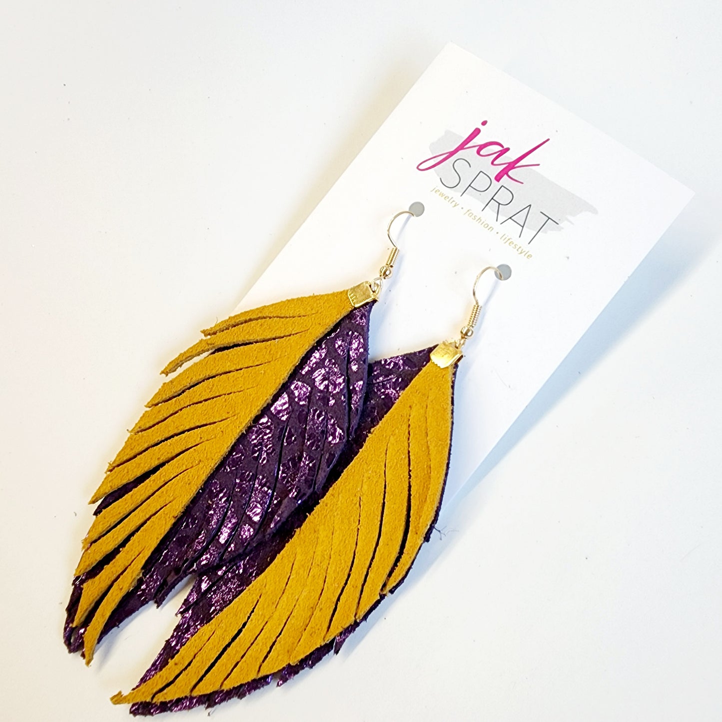 Team Earrings | Purple & Yellow