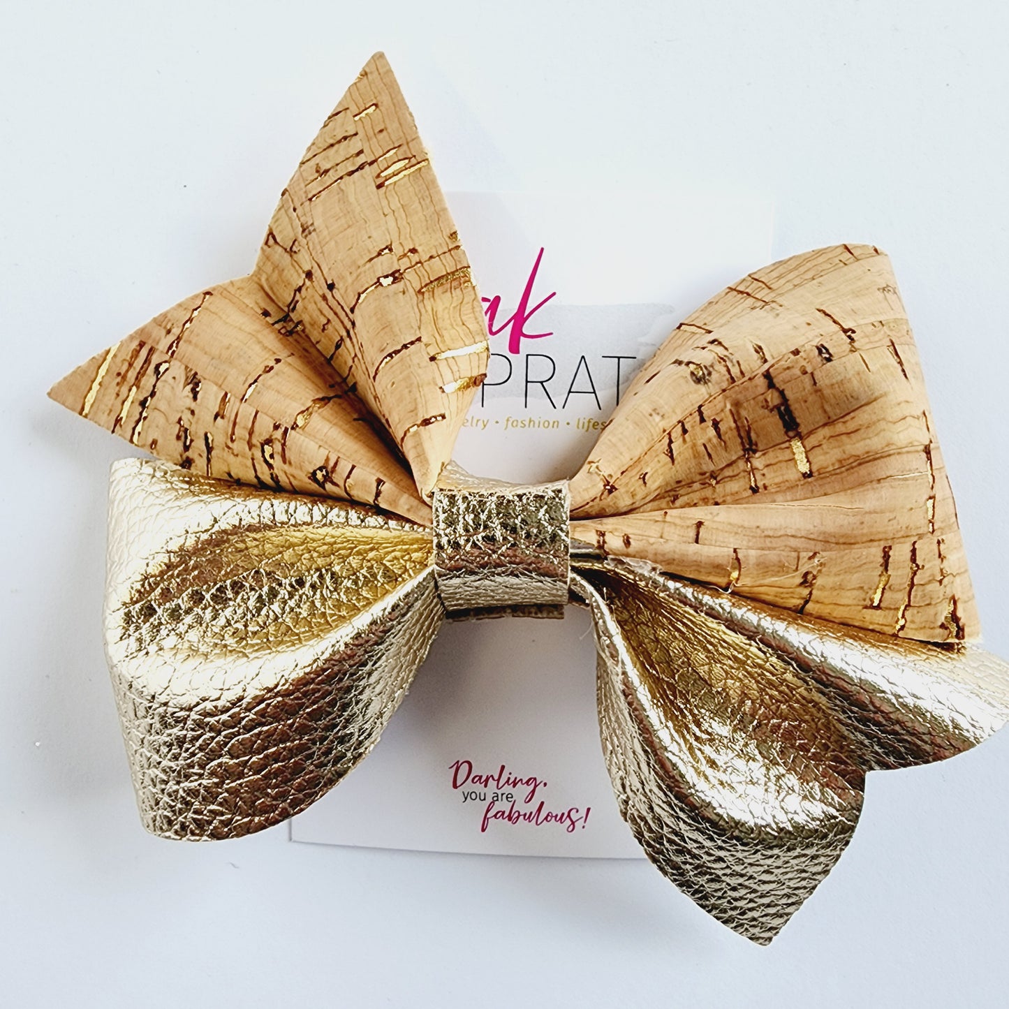 Bow | Gold Leather & Cork |  KQ22A #17
