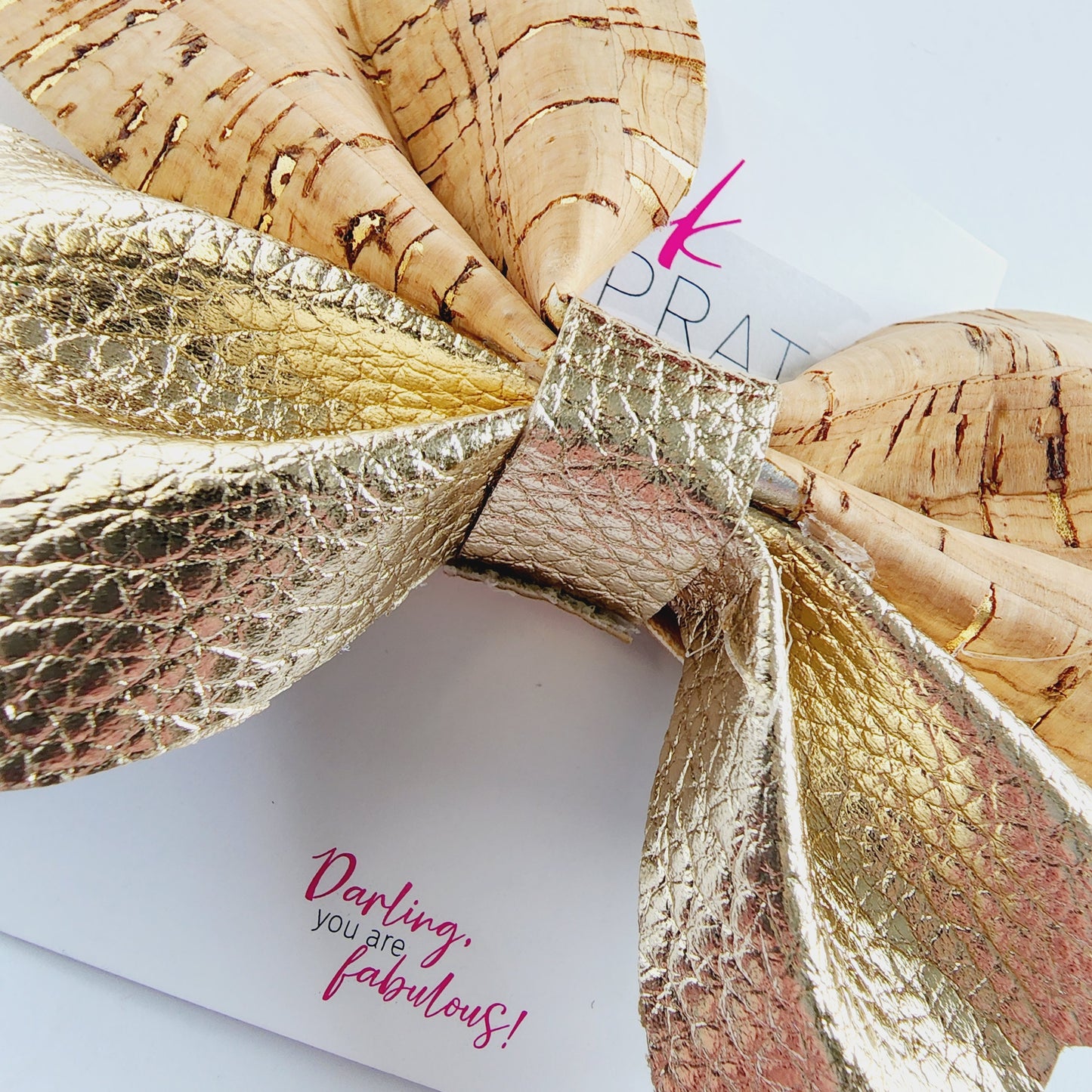 Bow | Gold Leather & Cork |  KQ22A #17
