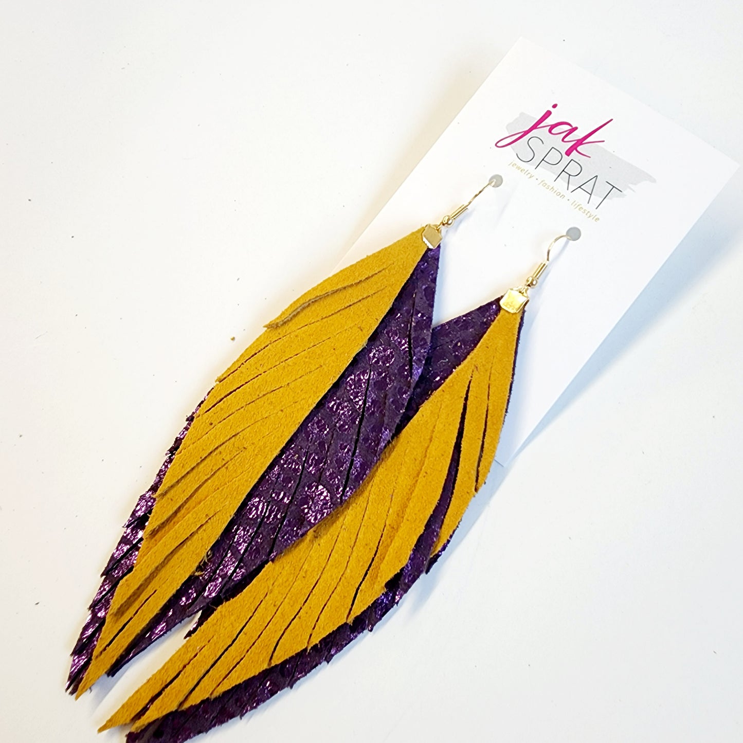 Team Earrings | Purple & Yellow