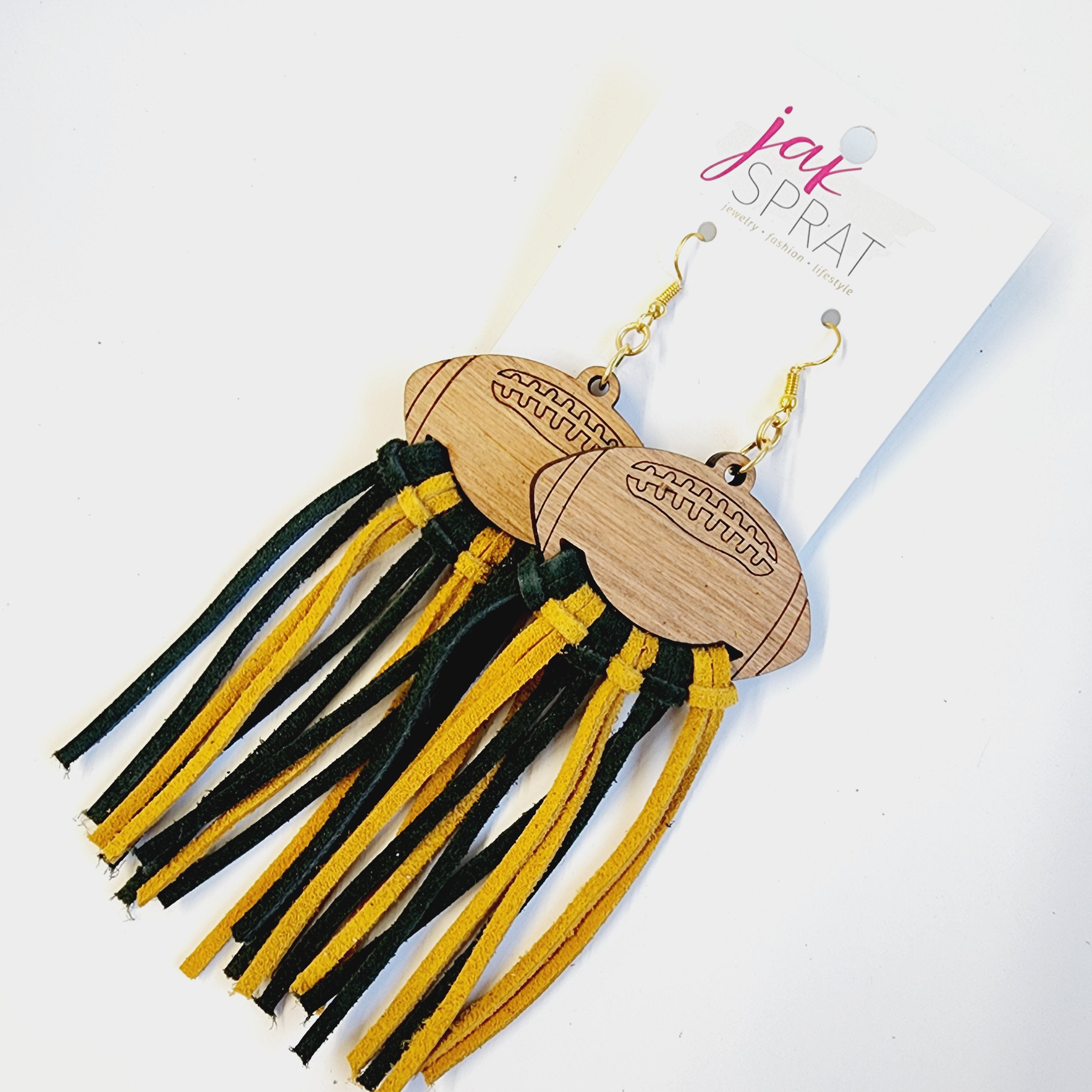 Team Earrings | Green & Yellow