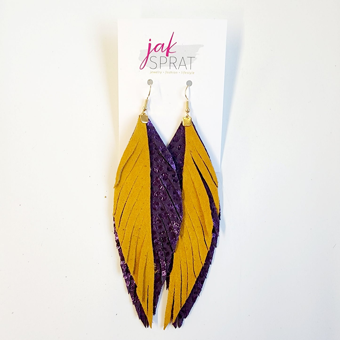 Team Earrings | Purple & Yellow