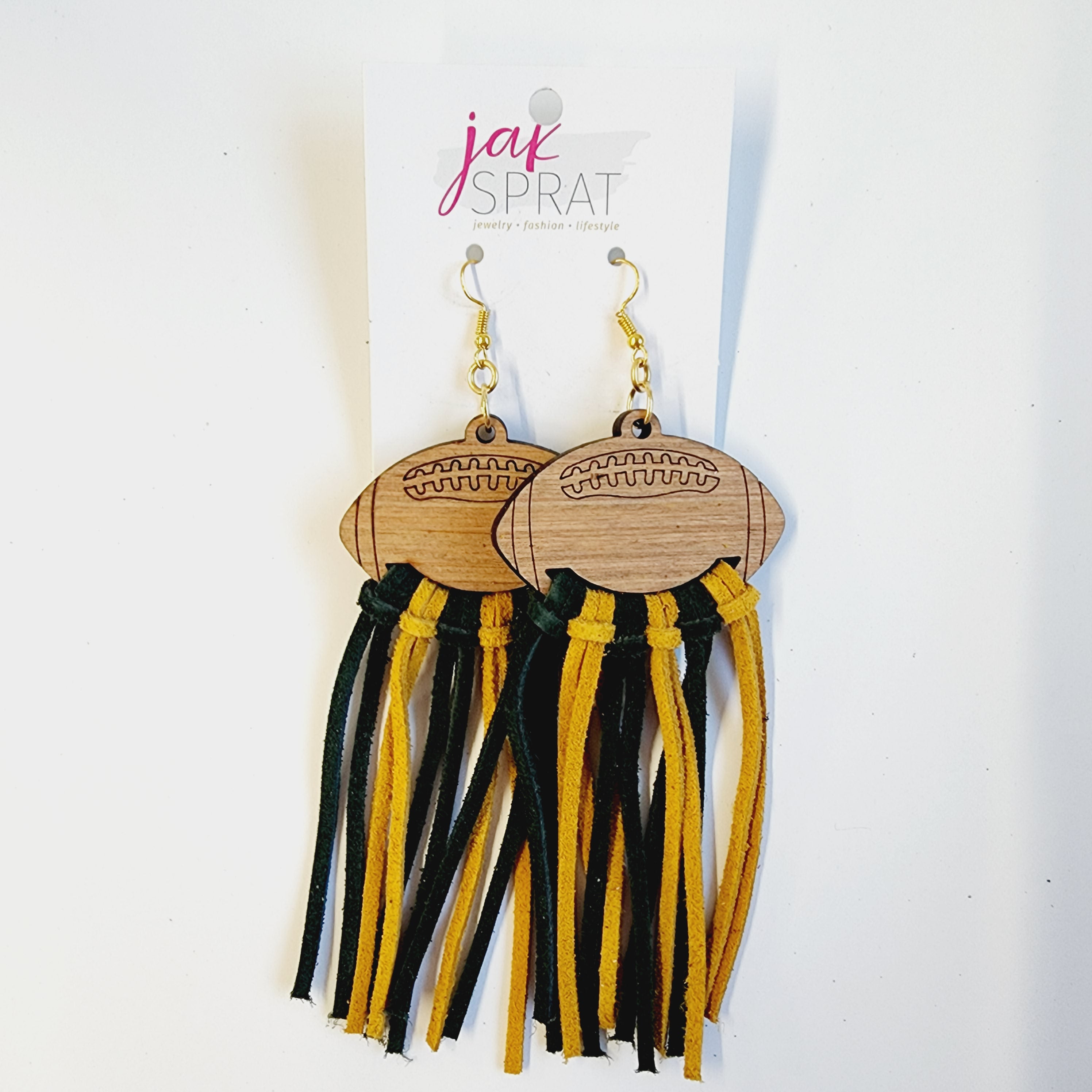 Team Earrings | Green & Yellow